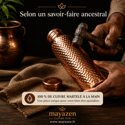 Gourde en Cuivre – Mayazen™ | L’Eau Purifiée Naturellement, Sans Plastique